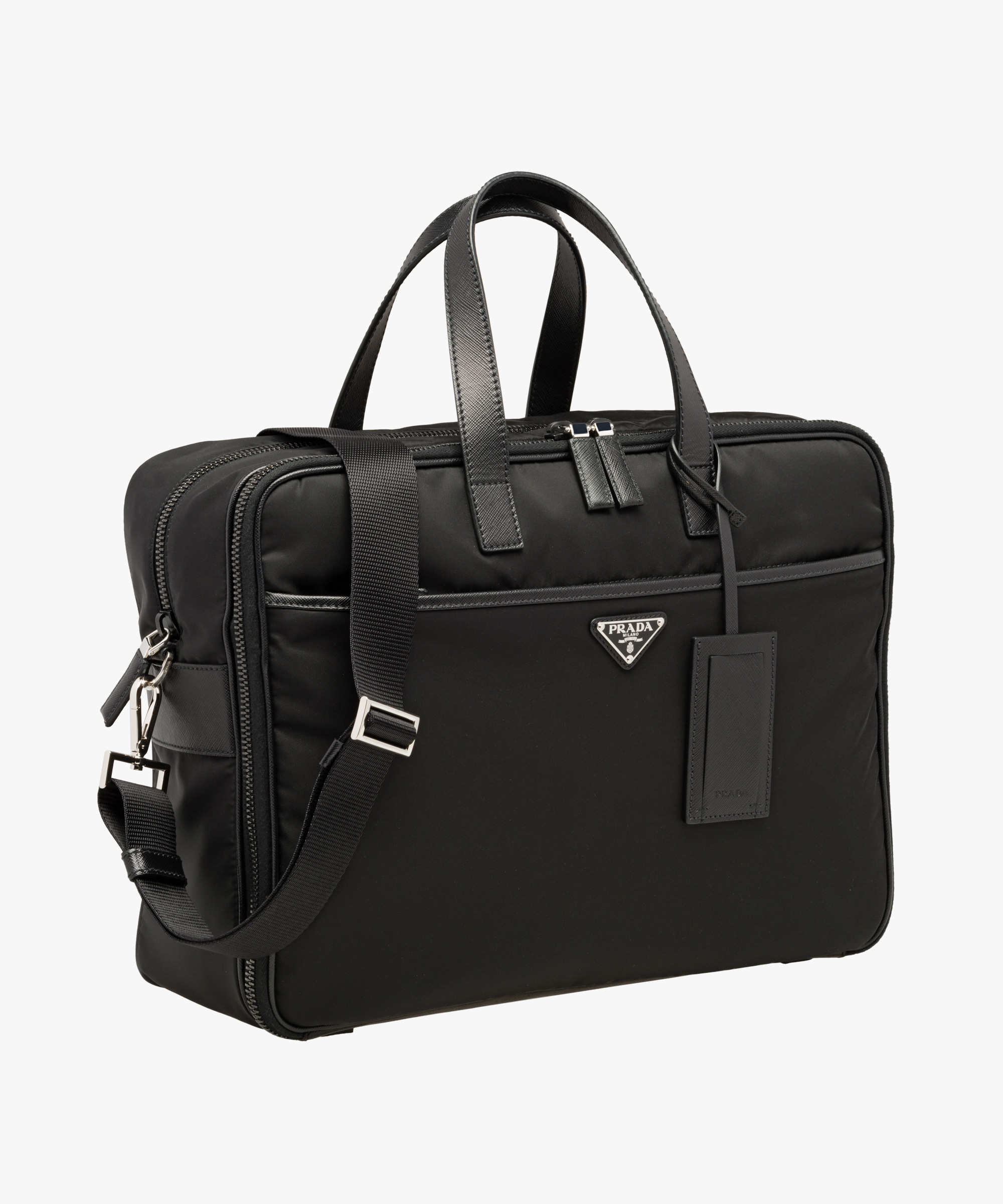 Nylon and Saffiano Leather Work Bag | Prada